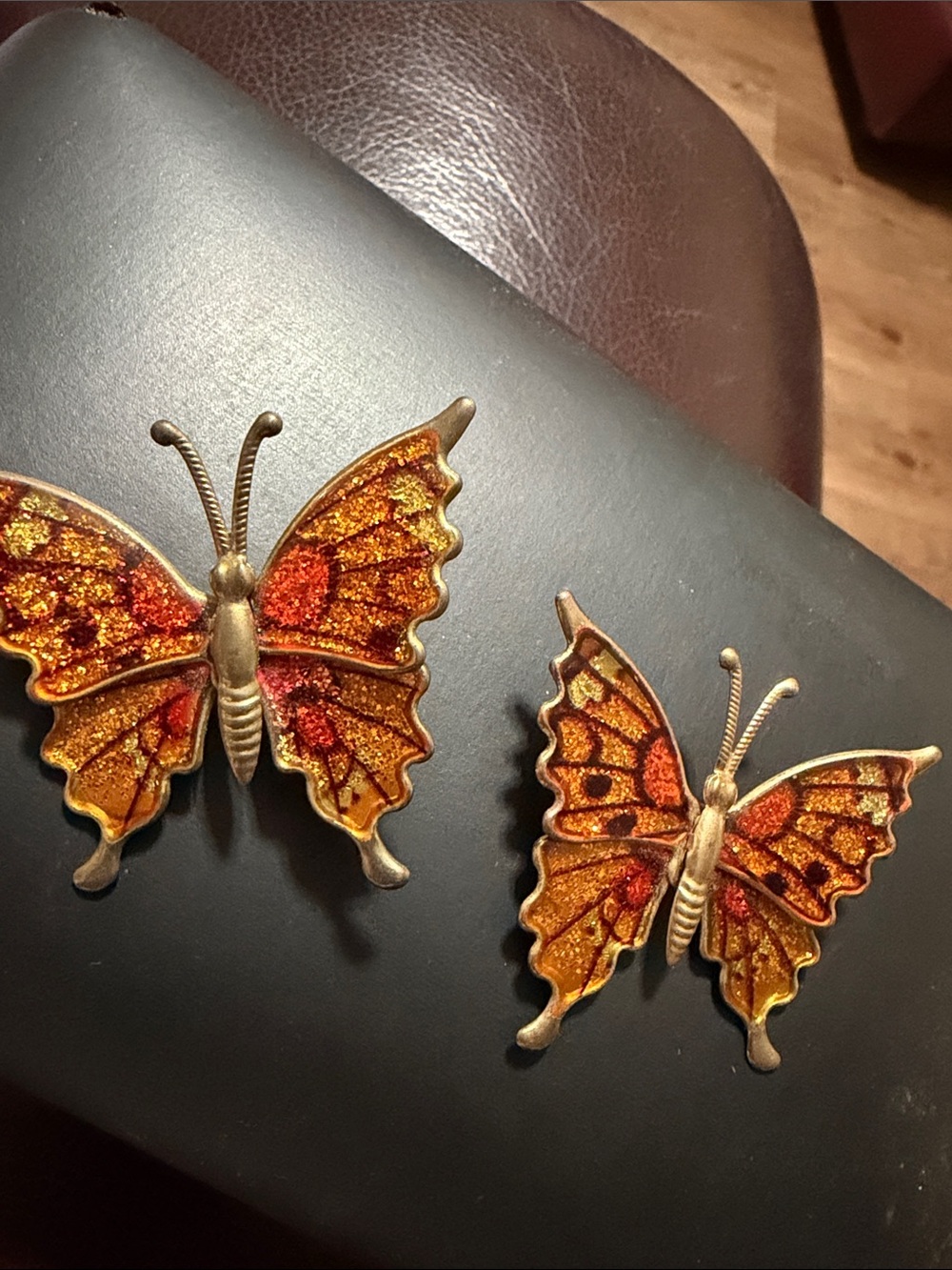Two butterfly pins